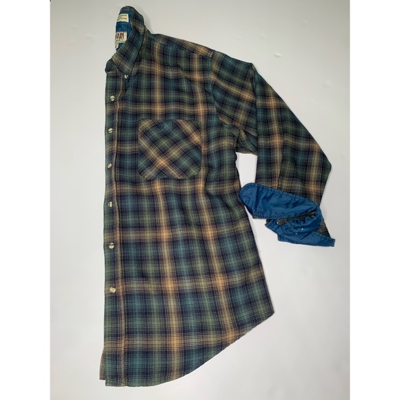 Mountain Ridge Forest Colours Plaid Button Down - LARGE - Picture 3 of 5